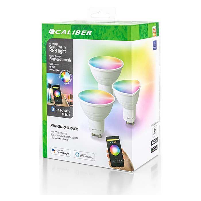 Caliber GU10 Smart Home 3 kpl LED-lamppuja, valkoinen/monivärinen