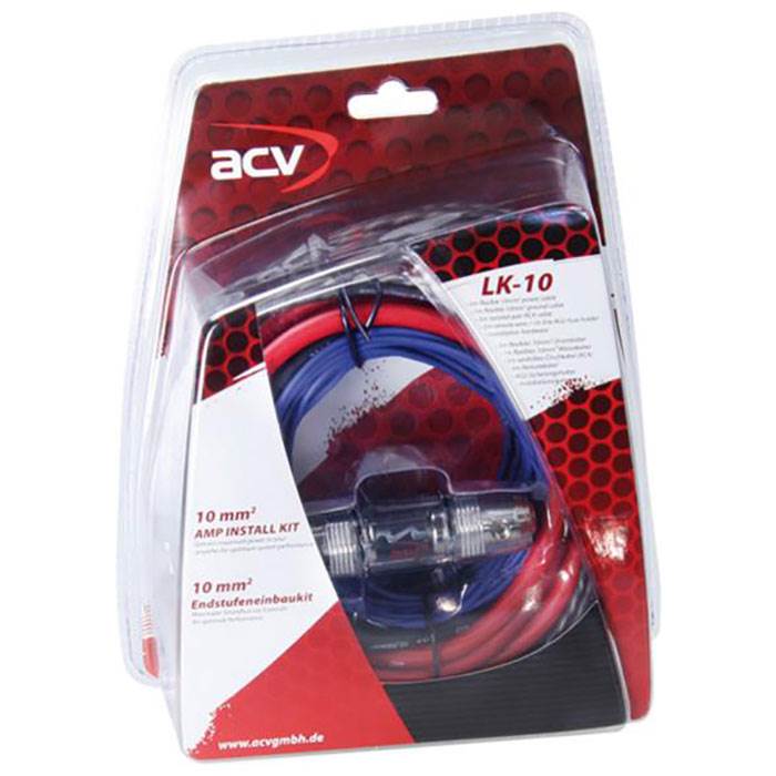 Autovahvistimen 2-kanavainen kaapelisarja (10mm2)