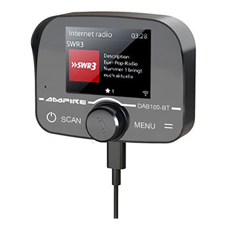 Ampire-handsfree-puhelin DAB+:lla ja A2DP-suoratoistolla