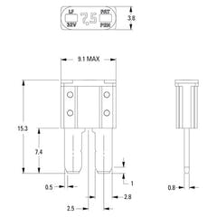Ampire MICRO2-sulakkeen liitin 10A (ACZ) – 1 kpl