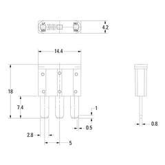 Ampire MICRO3-sulakkeen liitin 10A