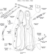 GEWA Cello case Idea Original Carbon 2.9 - Complete lock