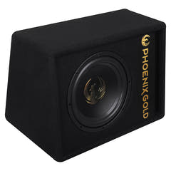 Phoenix Gold 10" aktiivinen subwoofer, kaapelit ja kaukosäädin