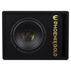 Phoenix Gold 10" aktiivinen subwoofer, kaapelit ja kaukosäädin