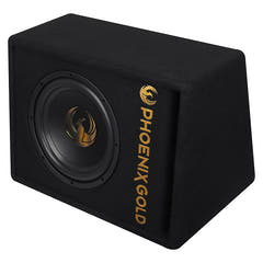 Phoenix Gold 10" aktiivinen subwoofer, kaapelit ja kaukosäädin