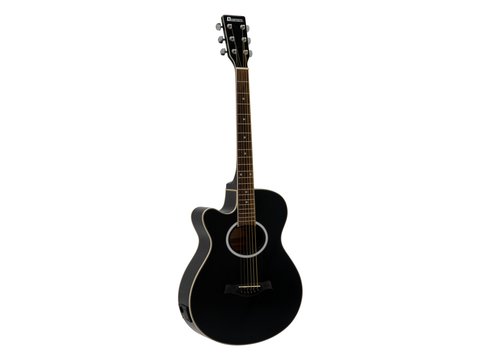 DiMavery AW-400 Western Guitar LH - Musta