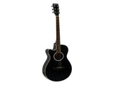 DiMavery AW-400 Western Guitar LH - Musta