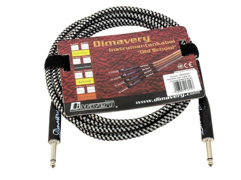 DiMavery Instrumkabel, 3m, Musta/Hopea