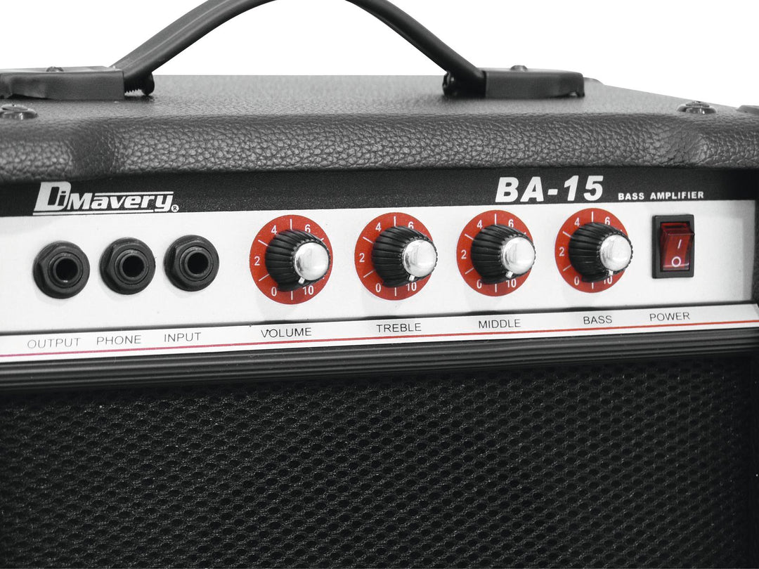 DiMavery BA-15 Basso Vahvistin 15W Musta