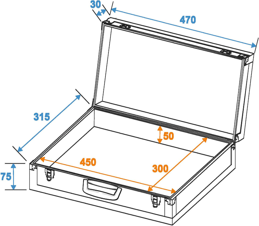 DiMavery Flightcase pedaaleille suuri