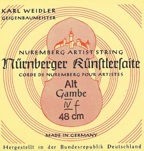 Nürnberger Viola da gambe -kielet Kuenstler rope core. Chrome steel wound - D'