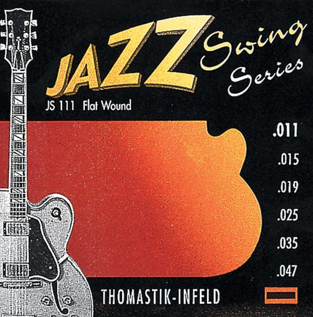 Thomastik-Infeld-kielet sähkökitaraan Jazz Swing Series Nickel Flat Wound - Setti 011 flatwound (JS111)