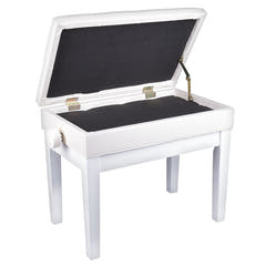 Pianotuoli – Säilytys ja säädettävä Korkeus (White)