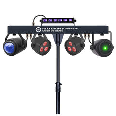 LIGHT4ME T-BAR LED PAR BLOMSTERKUGLE LASER UV STROBE diskovalaisutus multiefekti