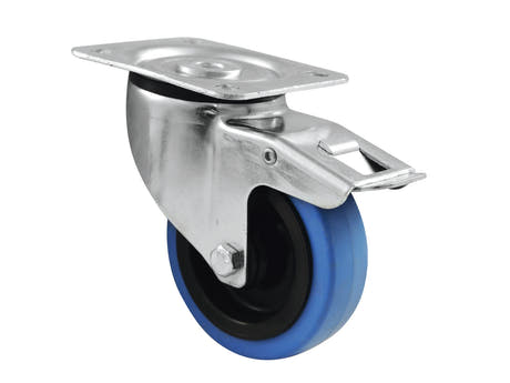 ROADINGER Kääntyvä pyörä 100mm BLUE WHEEL jarrulla