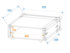 ROADINGER Effect Rack CO DD, 3U, 24cm syvä, musta
