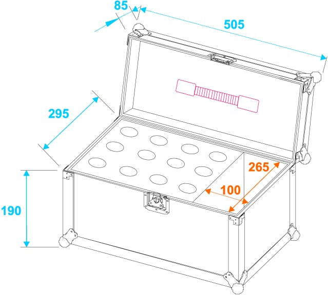Mikrotonit Flightcase Road 12 (Musta)