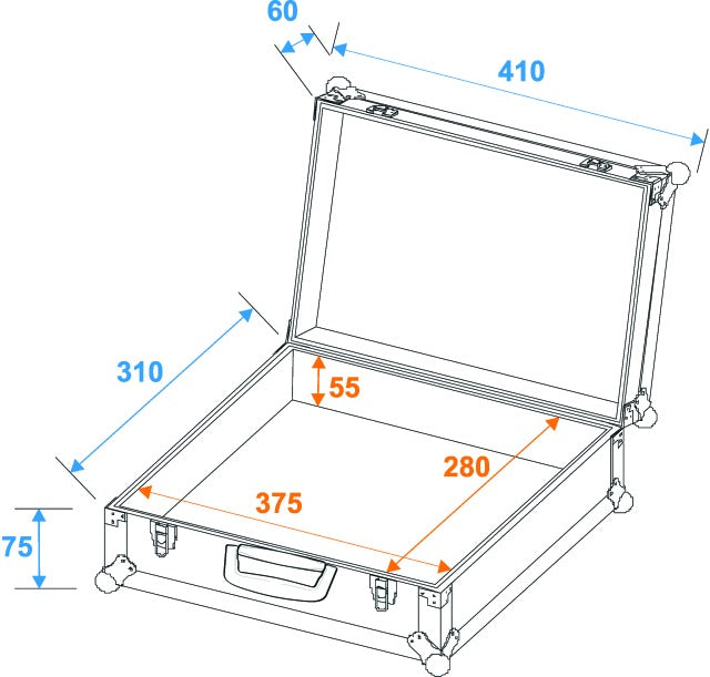 Mikrotonit Flightcase Road 7 (Musta)