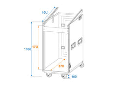 Roadinger Combo Case Pro 17U pyörillä