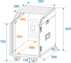 ROADINGER Special Combo Case LS5 kannettavan tietokoneen pöytä, 12U