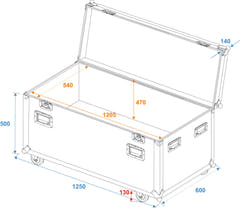 ROADINGER ODV-1 Universal Tour Case 120cm med hjul