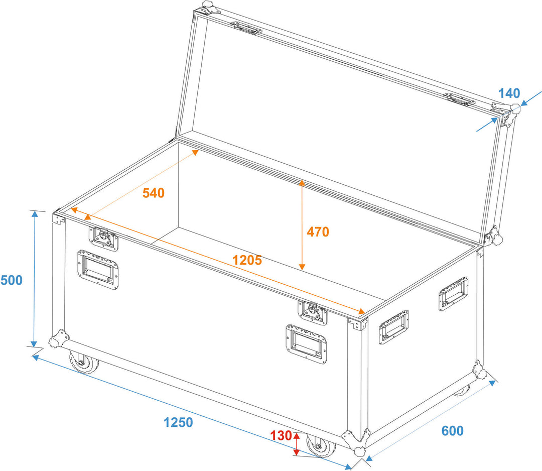 ROADINGER ODV-1 Universal Tour Case 120cm med hjul