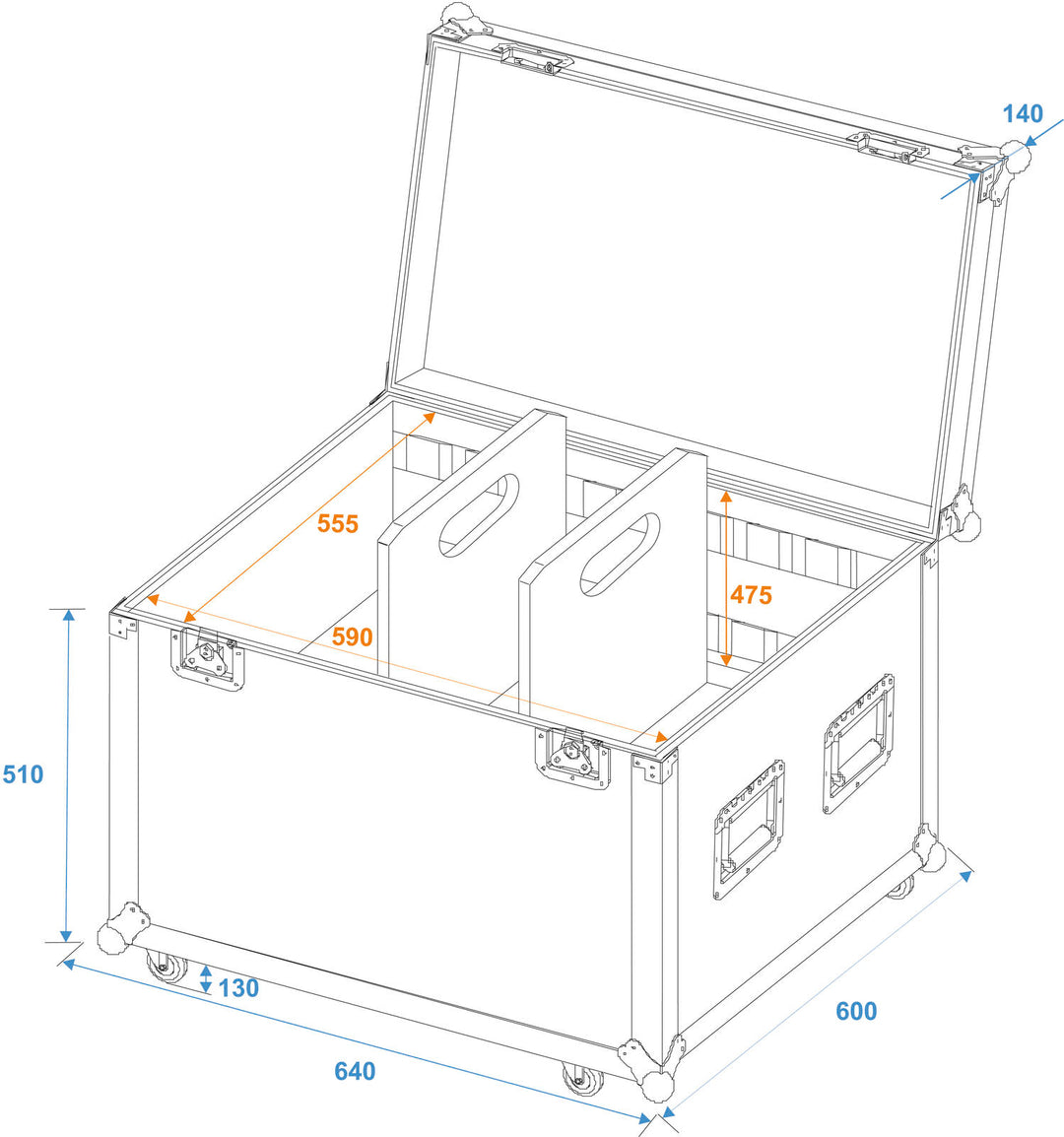 ROADINGER Universal Tour Case 60cm pyörillä