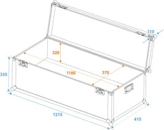Eurolite Kuljetus Flightcase (121,5 x 41,5 x 45,5cm)