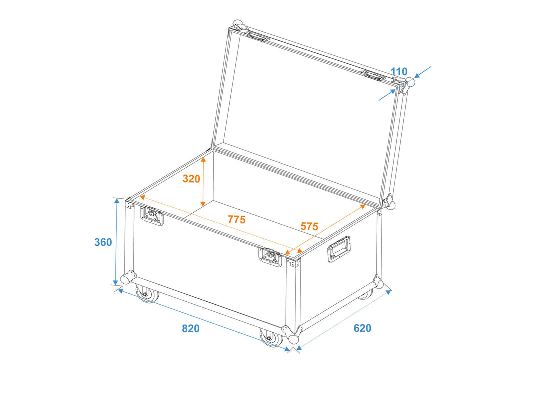 Eurolite kuljetusflugcase pyörillä