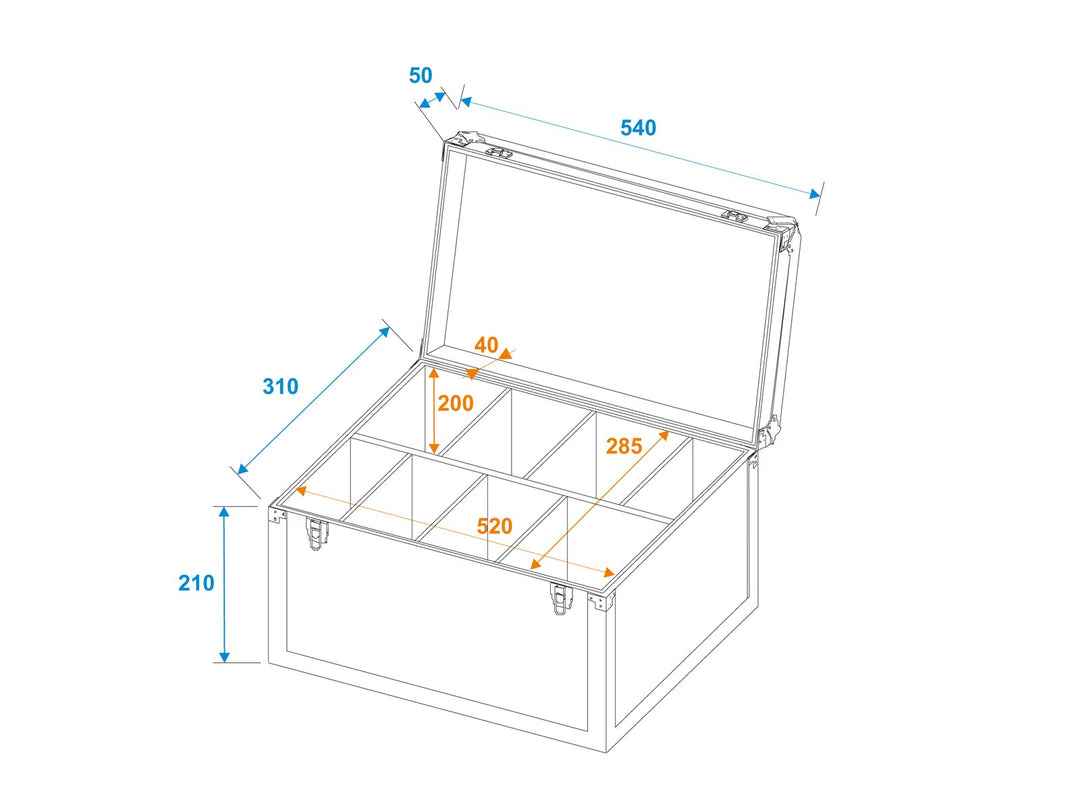 Roadinger Flightcase skumijakajalla (53,8 x 29 x 28cm)
