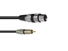 OMNITRONIC Adapterikaapeli XLR(F)/RCA(M) 0.2m bk