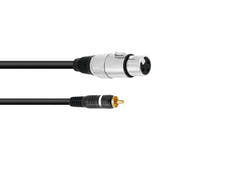 OMNITRONIC Adapterikaapeli RCA/XLR(F) 2m bk