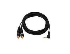 OMNITRONIC Adapterikaapeli 3.5 Jack 90°/2xRCA 1.5m bk
