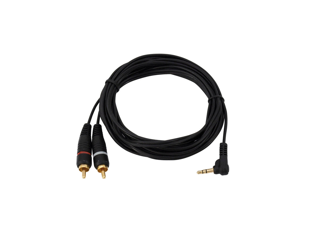 OMNITRONIC Adapterikaapeli 3.5 Jack 90°/2xRCA 1.5m bk