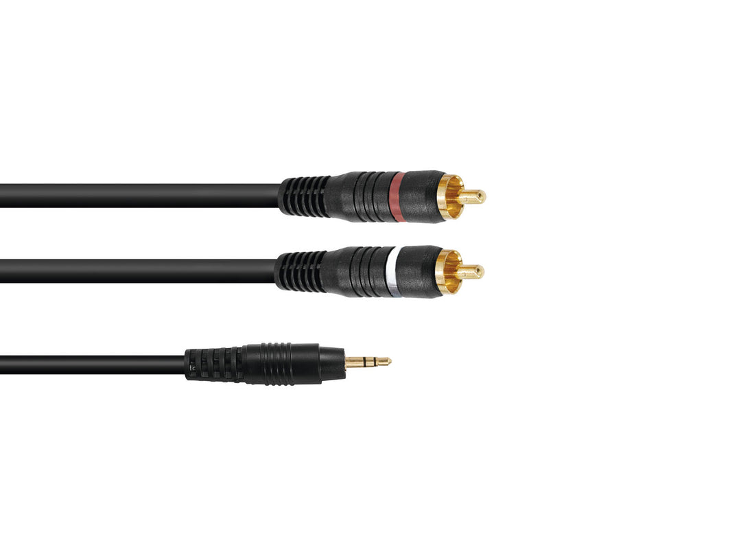 OMNITRONIC 3,5 Jack/2xRCA -adapterikaapeli 6 m bk