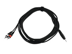 OMNITRONIC 3,5 Jack/2xRCA -adapterikaapeli 6 m bk