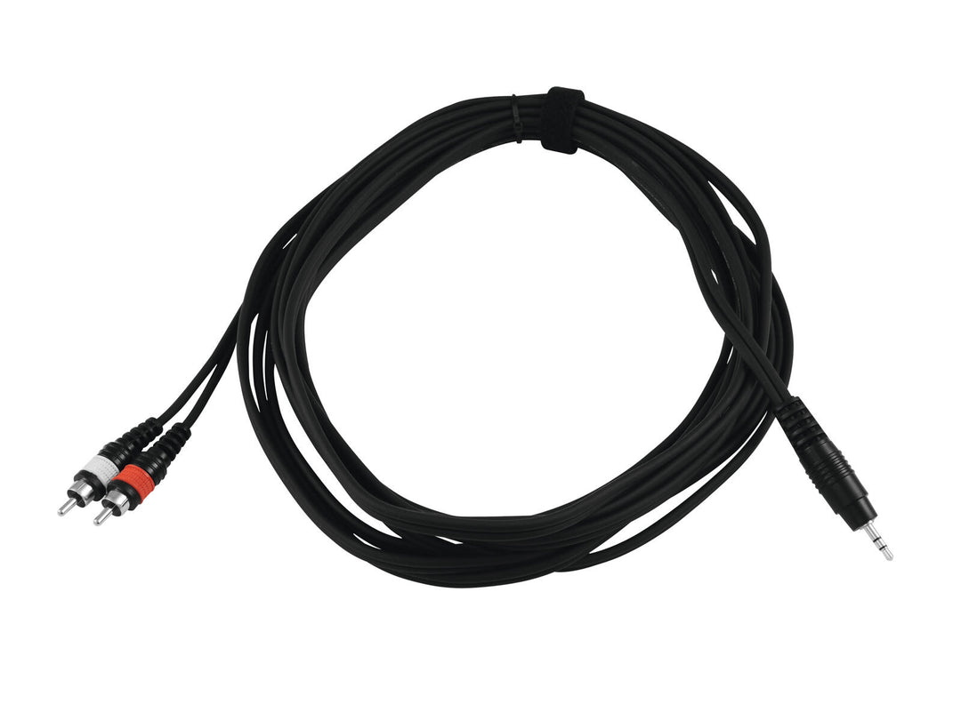 OMNITRONIC 3,5 Jack/2xRCA -adapterikaapeli 6 m bk