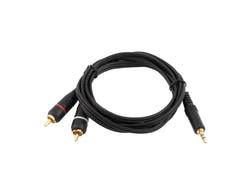 OMNITRONIC Adapterikaapeli 3.5 Jack/2xRCA 3m bk