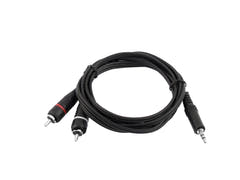 OMNITRONIC Adapterikaapeli 3.5 Jack/2xRCA 1.5m bk