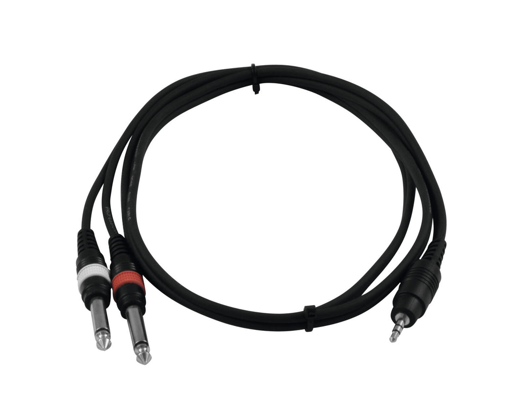 OMNITRONIC sovitinkaapeli 3.5 Jack/2xJack 1,5 m bk