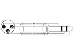 OMNITRONIC Adapterikaapeli XLR(M)/Jack stereo 0.9m bk