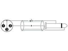 OMNITRONIC Adapterikaapeli XLR(M)/Jack mono 2m bk