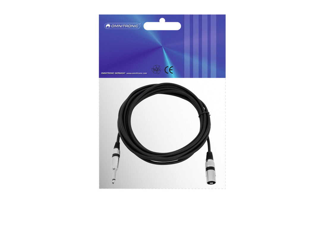 OMNITRONIC Adapterikaapeli XLR(M)/Jack mono 5m bk