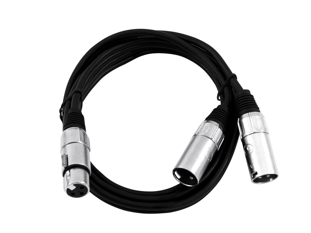 OMNITRONIC Adapterikaapeli XLR(F)/2xXLR(M) 1m bk