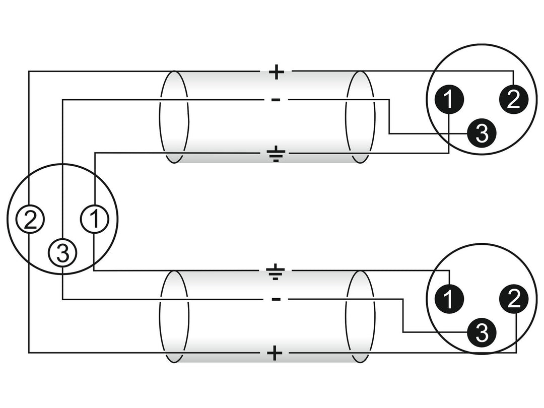 OMNITRONIC Adapterikaapeli XLR(F)/2xXLR(M) 1.5m bk