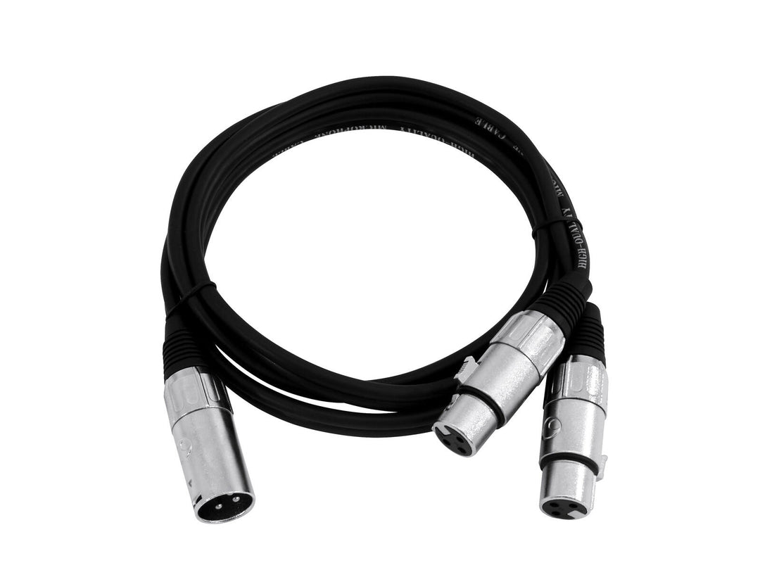 OMNITRONIC Adapterikaapeli XLR(M)/2xXLR(F) 0.5m bk
