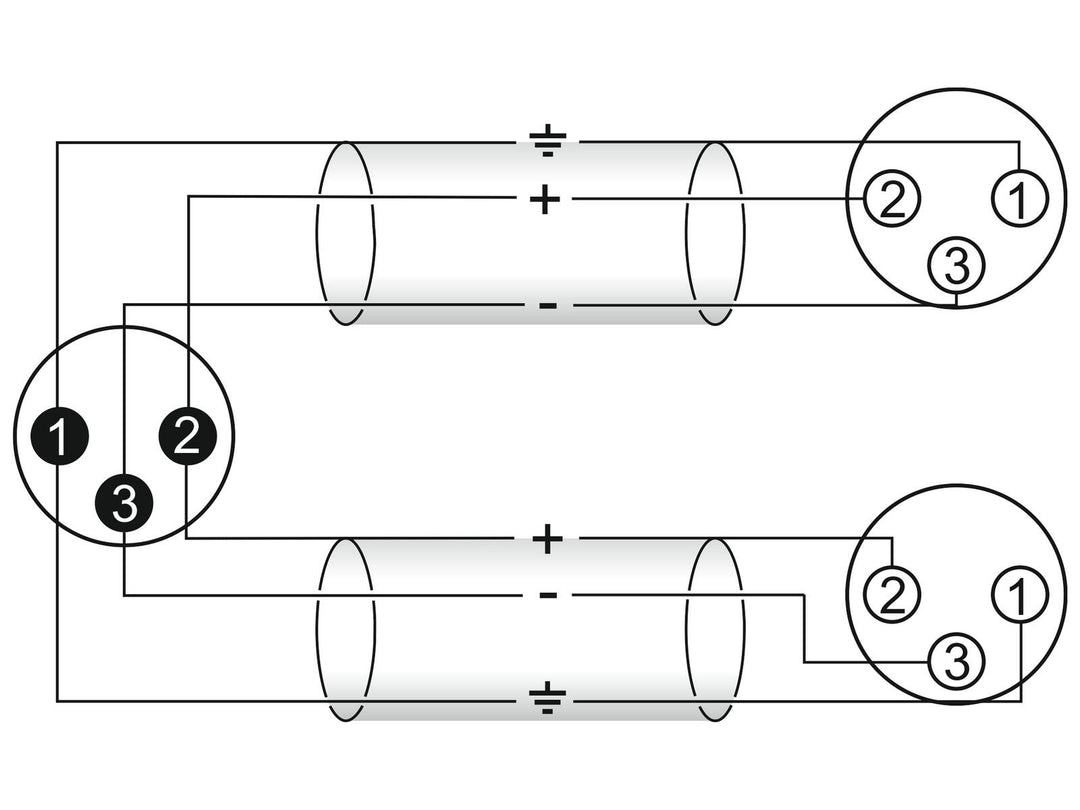 OMNITRONIC Adapterikaapeli XLR(M)/2xXLR(F) 0.5m bk