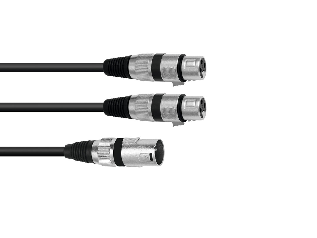 OMNITRONIC sovitinkaapeli XLR(M)/2xXLR(F) 1.5m bk