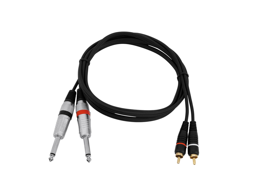 OMNITRONIC Adapterikaapeli 2xJack/2xRCA 1.5m bk
