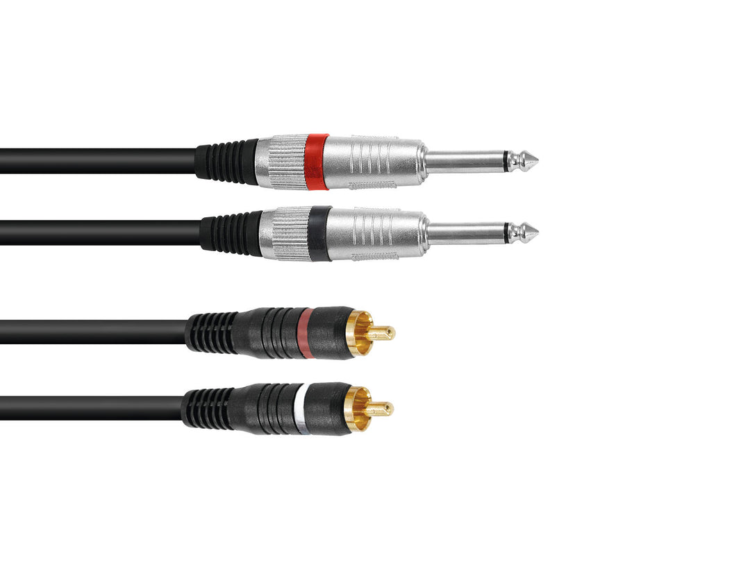 OMNITRONIC Adapterikaapeli 2xJack/2xRCA 3m bk
